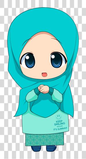 Download Kartun Muslimah anime niña hiyab PNG file