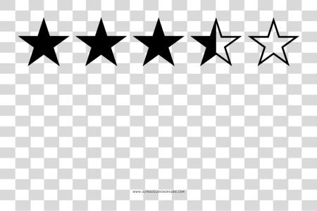 Download estrella Rating Coloring Page 4 y Half Stars PNG file