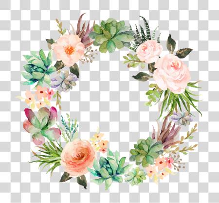 تحميل Frame Sticker Succulent Watercolor بي ان جي ملف