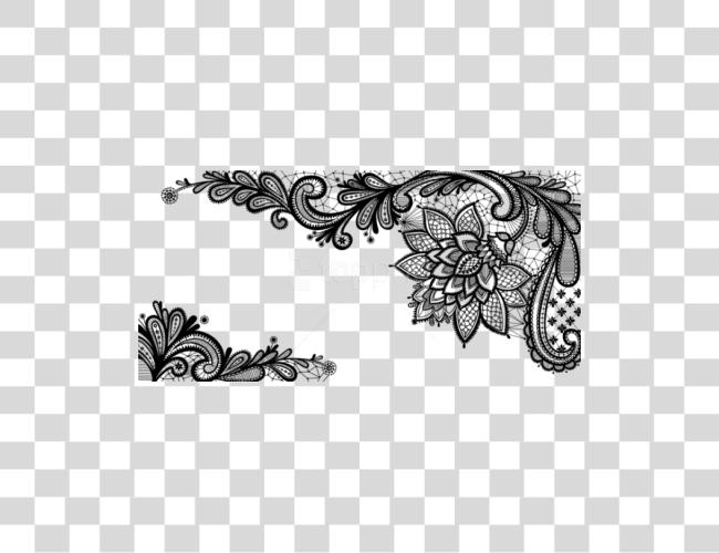 Download Black Lace Ornamentpicture Black Floral Border Clip Art