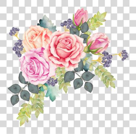 下载 水彩 花卉 Wreath 水彩 Flowers 花束 PNG file