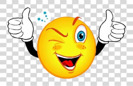 Download emoji sonrisa feliz wink thumbsup sonriente cara con pulgares Up PNG file