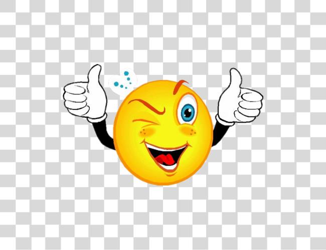 Download emoji sonrisa feliz wink thumbsup sonriente cara con pulgares arriba Clip arte