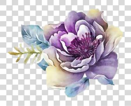 Download Ftestickers Art Watercolor Flower Rose Purple Flower Watercolor Purple PNG file