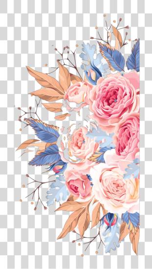 Download ftestickers watercolor flowers border colorful Watercolor Flower PNG file