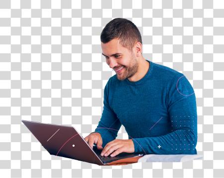 Download hombre usando computadora oficina trabajo y tecnología PNG file