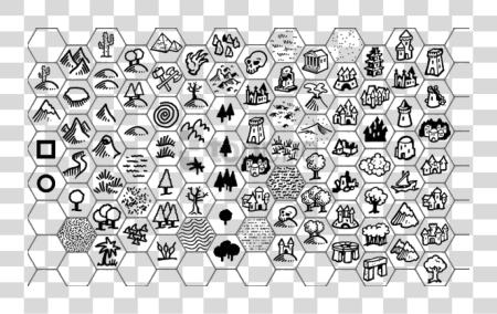 下载 Public Domain Hex Icons 幻想 地图 图标 一套 PNG file