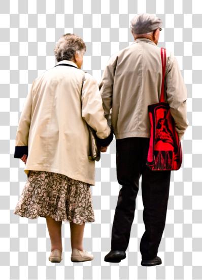 Download Elderly Couple Holding Hands Walking Garry Knightcc Old People PNG file