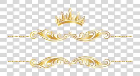 下载 黄金 goldcrown 皇冠 swirls 橫幅 header textline PNG file