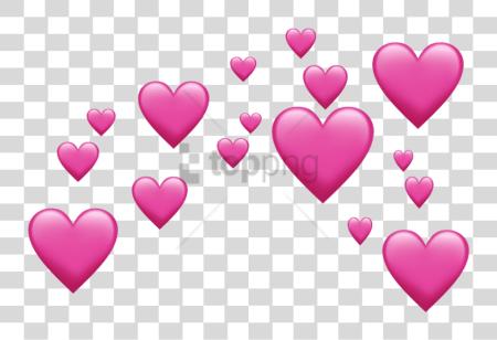 Download Pink Emoji Hearts Image With Many Heart Emojis PNG file