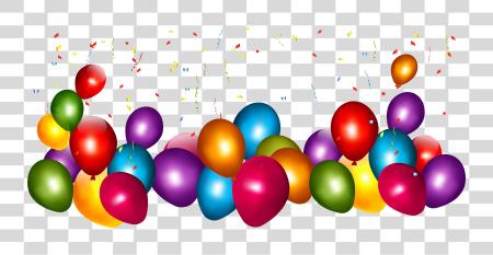 Download Colorful Balloons With Confetti Birthday Balloons Confetti PNG file