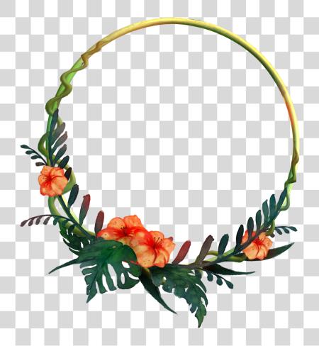 Download 932 Round Tropical Frame 01 By Tigersstock Round Flower Frame PNG file