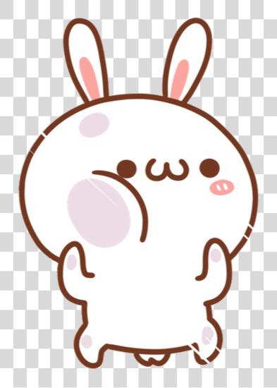 Download kawaii lindo bunny blanco conejo caricatura chibi lindo caricatura PNG file