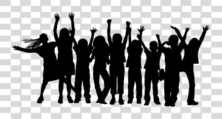 Download And Worship Black Children Singing Silhouette PNG file