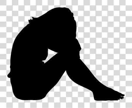 下载 女人 Silhouette Sad Sad Girl Silhouette PNG file