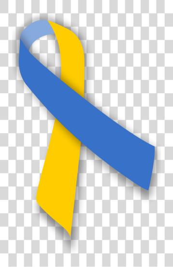 Download Blue And Yellow Ribbon Down Syndrome Symbol PNG file