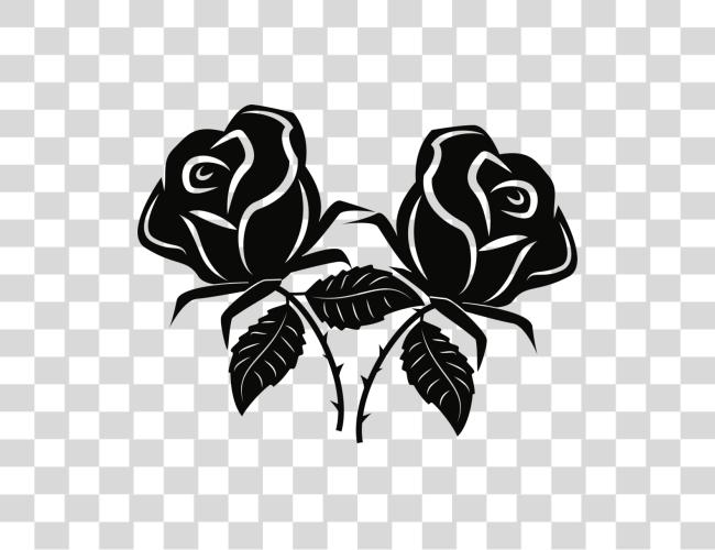 Download Black Rose Sticker Corel Bunga Mawar Hitam Putih Clip Art