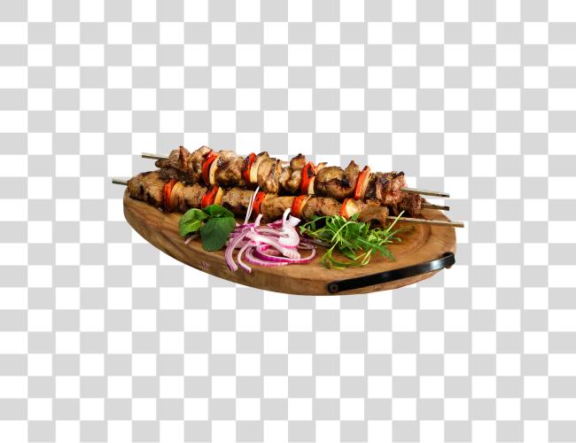 Download Skewer Kebab Barbecue Food Restaurant Plate Board Barbecue Clip Art