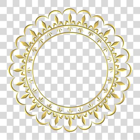 Download Wedding Gold Frame Round Border Decoration Circle Gold Frame PNG file