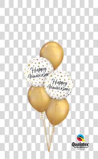 Download feliz Anniversary oro cromo ramo fiesta Time globo PNG file