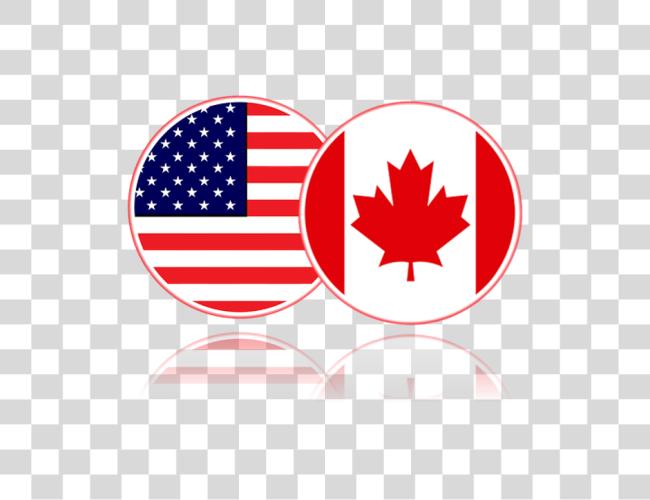 下载 Us 和 Canada 旗 Buttons 美国 Canada 旗 Clip 艺术