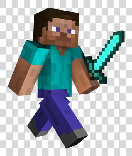 Download Diamond Sword Steve Minecraft Steve With Sword PNG file