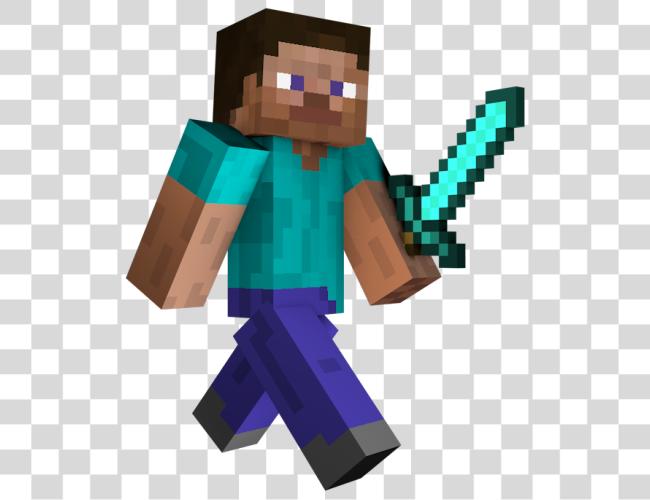 Download Diamond Sword Steve Minecraft Steve With Sword Clip Art