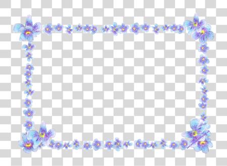 Download Frame Flowers Butterflies Purple Image Forget Me Not Border PNG file