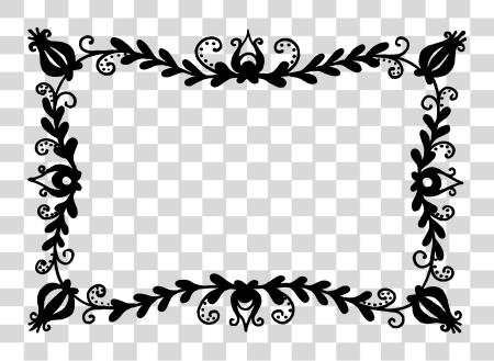 Download Black Floral Frame PNG file