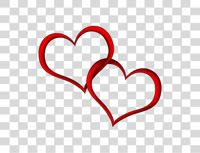 Download Heart Outline Couple Red Hearts Clip Art