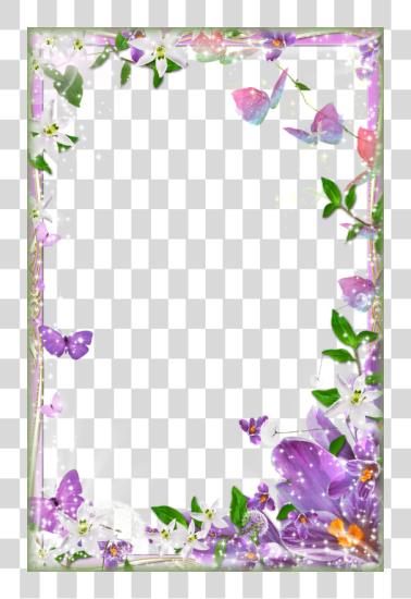 Download Page Border Designs Flowers Flower Page Border Design PNG file