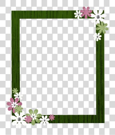 Download Green Frame Flower Border Frame PNG file