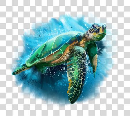 Download Sea Turtle Watercolor Abstract Sea Turtle PNG file