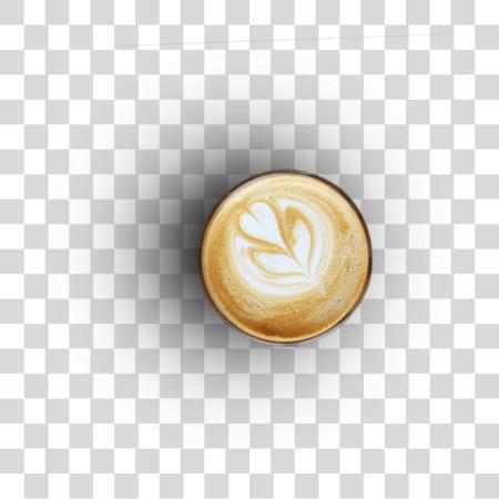 Download capuchino café arriba vista PNG file