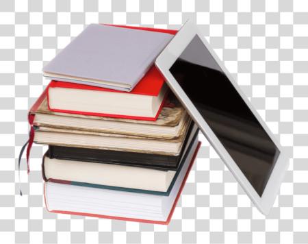 Download Ebook Next To Pile Of Books Books And Tablet PNG file