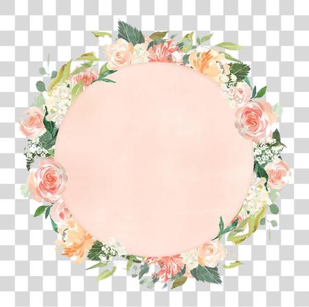 下载 婚礼 Invitation Package 水彩 花 Circle 水彩 花 PNG file