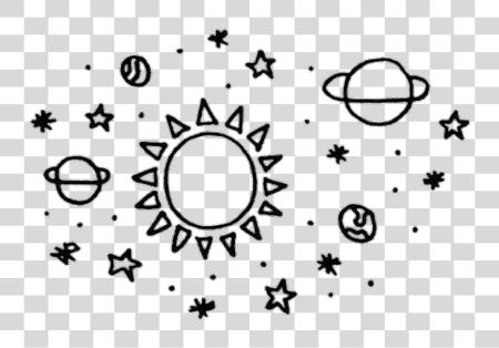 Download Moon Stars Sun Blackandwhite Space Black And White Planets Tumblr Drawing PNG file