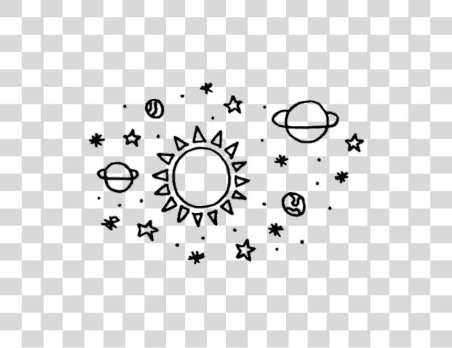 Download Moon Stars Sun Blackandwhite Space Black And White Planets Tumblr Drawing Clip Art