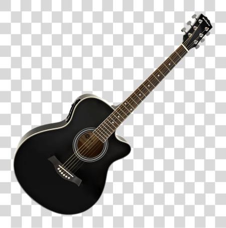 Download Black Acoustic Electric Guitar Black Cutaway Acoustic Guitar PNG file