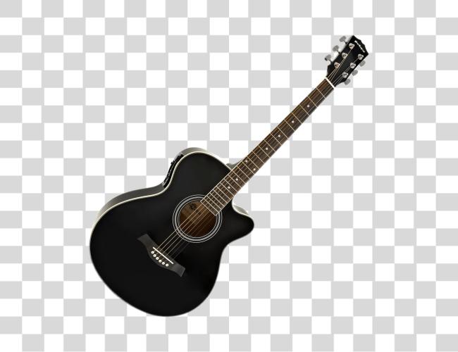 Download Black Acoustic Electric Guitar Black Cutaway Acoustic Guitar Clip Art