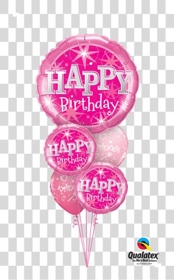 Download Balloon Bouquets Pink Happy Birthday Balloons Bouquet PNG file