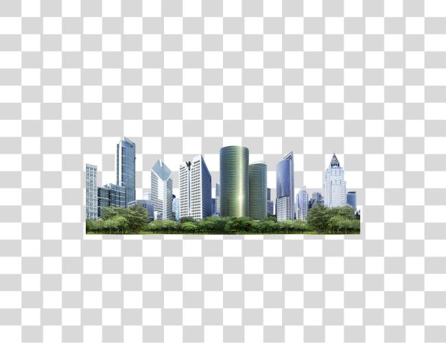 Download Modern City Skyline with Skyscrapers and Architecture Clip Art