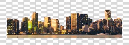 Download City Skyline Urban Architecture Illuminated Waterfront PNG file