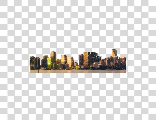 Download City Skyline Urban Architecture Illuminated Waterfront Clip Art