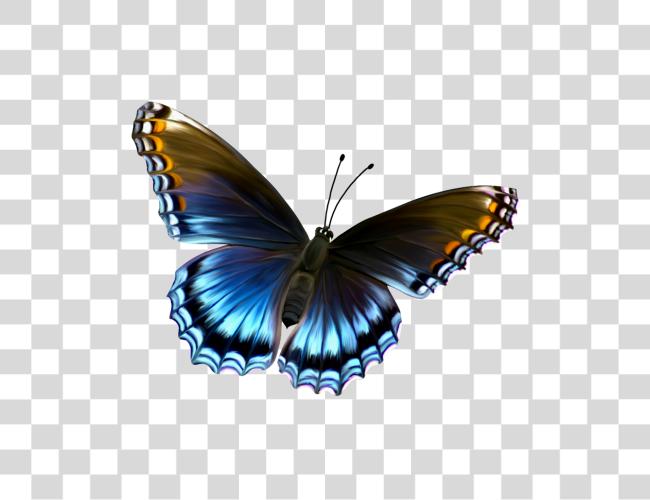 Download Vibrant Butterfly with Colorful Wings in Nature Cutout Clip Art