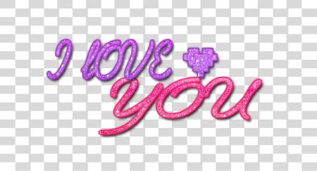 Download I Love You Text Glitter Text PNG file