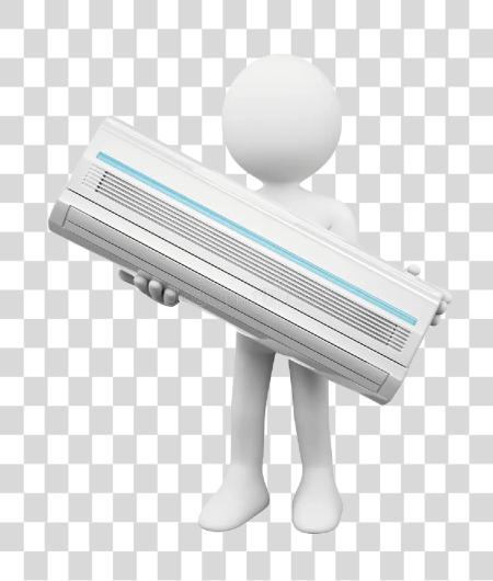 Download Stick Figure Holding an Air Conditioner PNG file