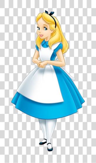 Download Alice in Wonderland princess wear blue dress PNG file