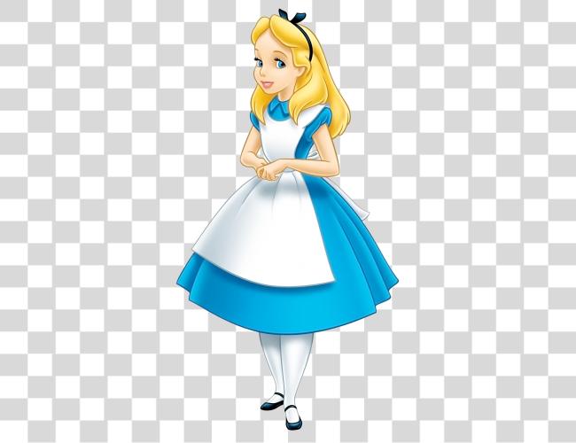 Download Alice in Wonderland princess wear blue dress Clip Art