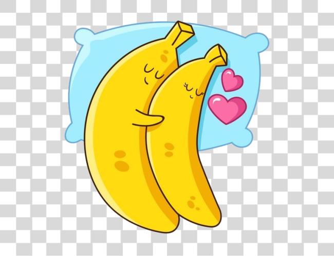 Download two cartoon bananas cuddling in bed Clip Art